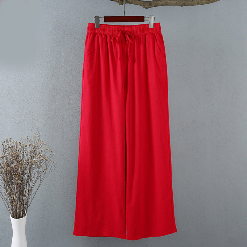 Women's Thin Cotton And Linen Wide-leg Pants