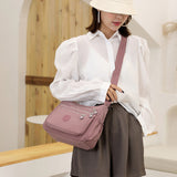 Nylon Cloth Multilayer One Shoulder Bag Lightweight Simple Casual Messenger Bag