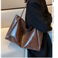 Capacity Leather Shoulder Bag Shopper Harajuku Simple Handbag