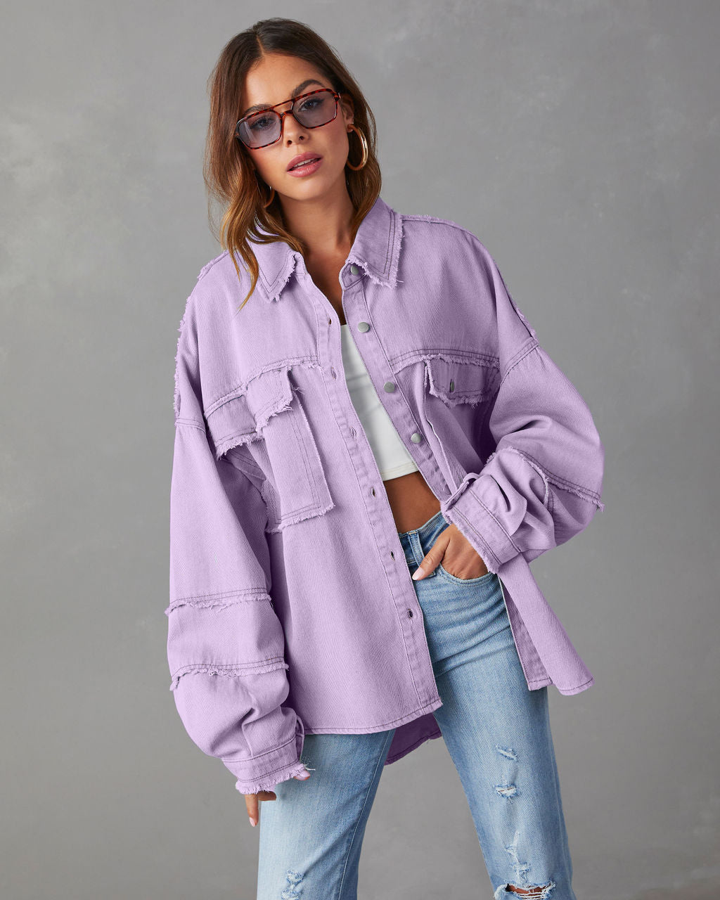 Casual Long Sleeve Denim Coat