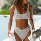 Ethnische Bikini-Bademode mit hoher Taille für Damen