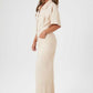 Flip Pocket Tencel Leinen Jumpsuit für Damen