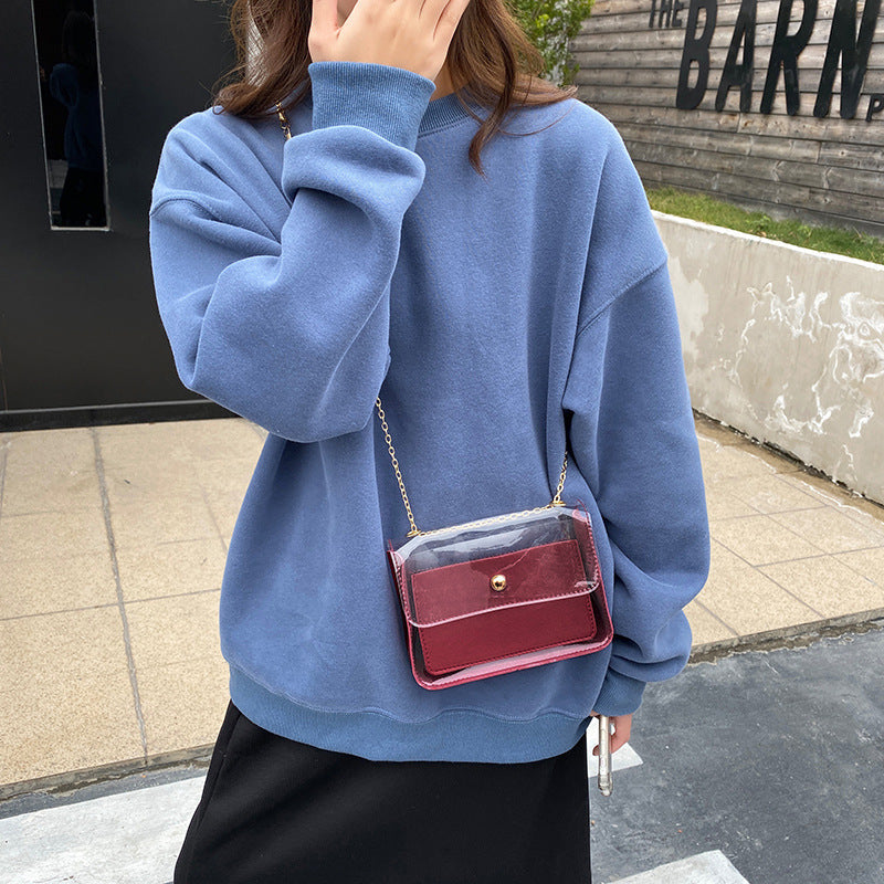 Simple Jelly Fashionable Solid Color All-matching Shoulder Messenger Bag