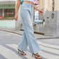 Denimhose mit weitem Bein, zerrissene Röhrenjeans