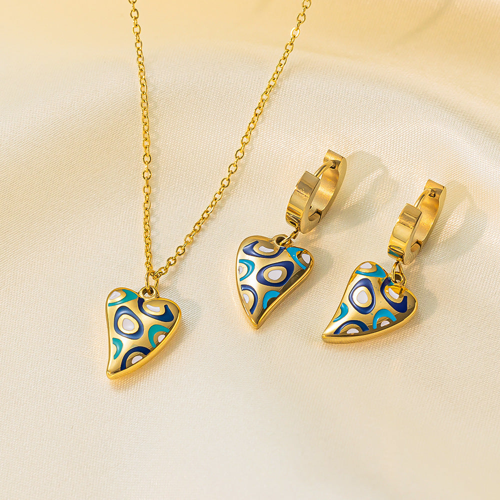 Collana in acciaio inossidabile Orecchini Gioielli da donna Completo