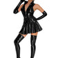 Patent PU Leather Mirror Lingerie Women Tight One Piece Dress