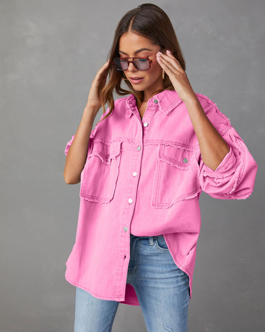 Casual Long Sleeve Denim Coat