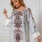 Elegante abito Abaya a maniche lunghe con stampa floreale