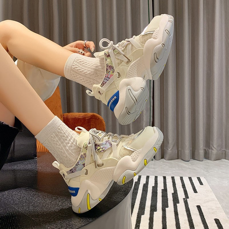 Scarpe sportive casual traspiranti da donna in stile coreano, autunno, nuovo, colorblock