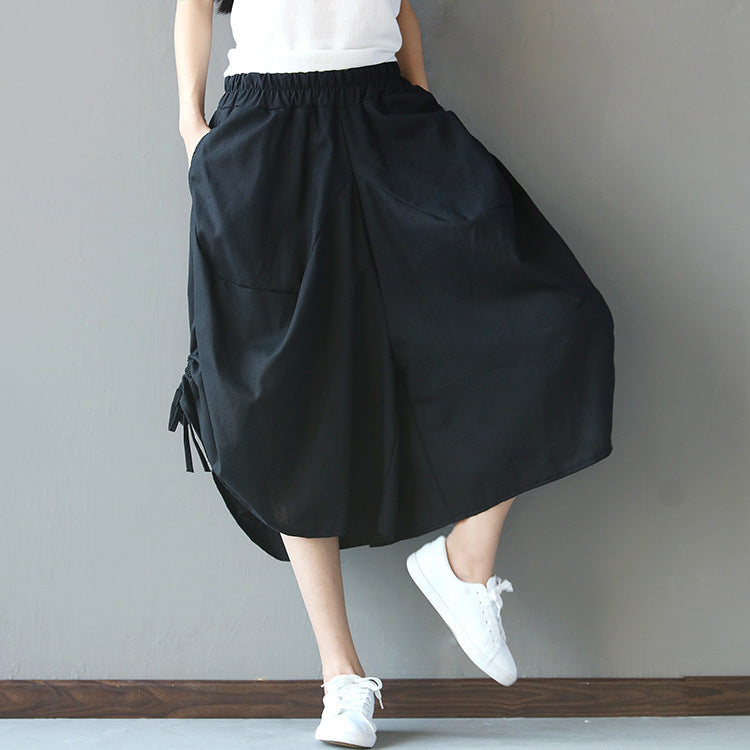 Pumphose aus Baumwollleinen mit ethnischem Print für Damen