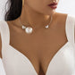 Asymmetric Geometry Pearl Round Beads Collar Niche