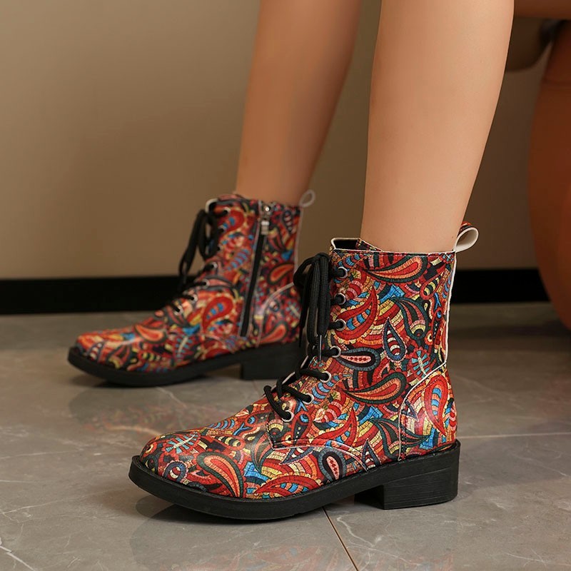 Herbst und Winter neue Martin Stiefel Damen Druck Schnürplattform