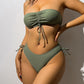 Kordelzug Design Tube Bikini Sommer Einfarbig Sexy Badeanzug Für Strand Party Damenbekleidung