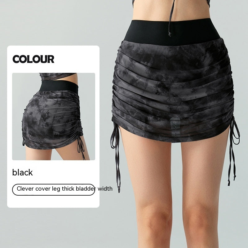 Gonne da yoga in rete tie-dye stampate da donna