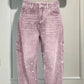 Ins Shiny Straight Jeans mit Taschen Mode Lose Weite Beinhose für Damen Street-Style Hose