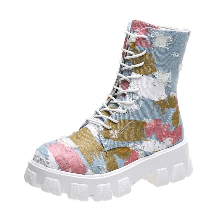 Britischer Stil Neue Net Red Korean Casual Schnürstiefeletten