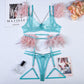 Reggiseno intimo sexy in pizzo con catene natalizie da donna