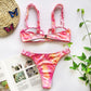 Ruffled V-neck bikini