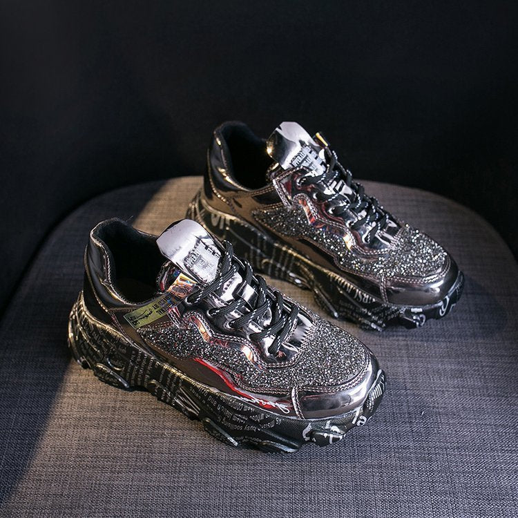 All-Match Runde Zehen Netzgarn Sport Freizeitschuhe Plattform 