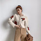 Hand Embroidery Wool Knitted Jacket Women