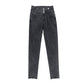 Women's high waist stretch jeans with small feet autumn
