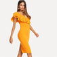 Women Summer Knee Length Slim Pencil Dress