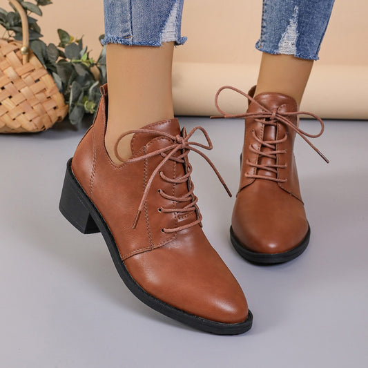 Autumn And Winter Plus Size Women's Wedge Temu Vintage Leather Shoes