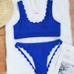 Cut flower split swimsuit bikini