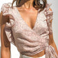 Papillon senza maniche con scollo a V da donna