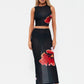 Sleeveless Printed Hip Slit Skirt Set