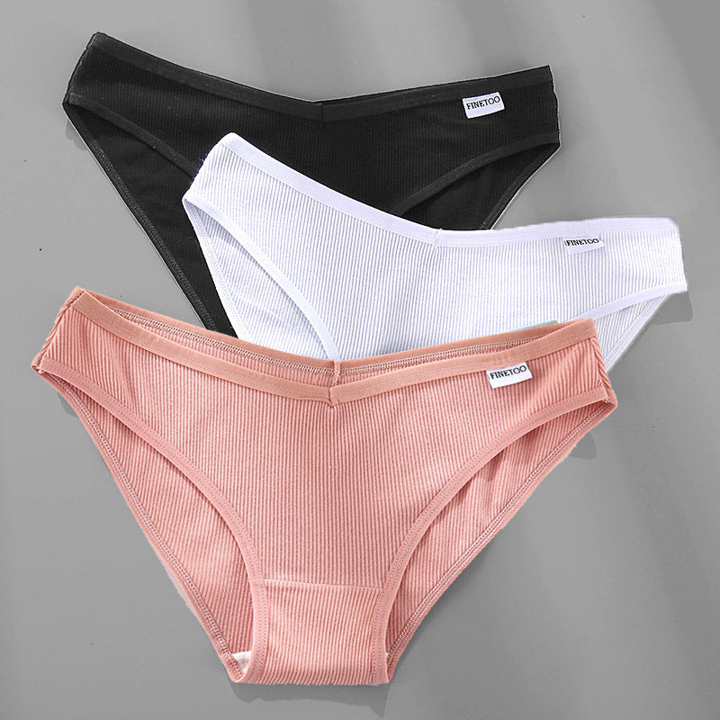 3 pezzi M-4XL mutandine di cotone biancheria intima femminile slip sexy da donna