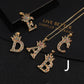 Micro-inlaid Colorful Zircon Hip-hop Personality 26 Letters Pendant Necklace