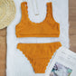 Cut flower split swimsuit bikini