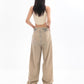 Women's Vintage Washed High Waist Loose Straight Casual Pants