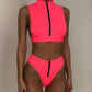 New Swimsuit Fluorescent Swimsuit Solid Bikini