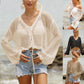 Cardigan con lacci da donna, traforato, protezione solare da spiaggia, camicetta a maniche lunghe