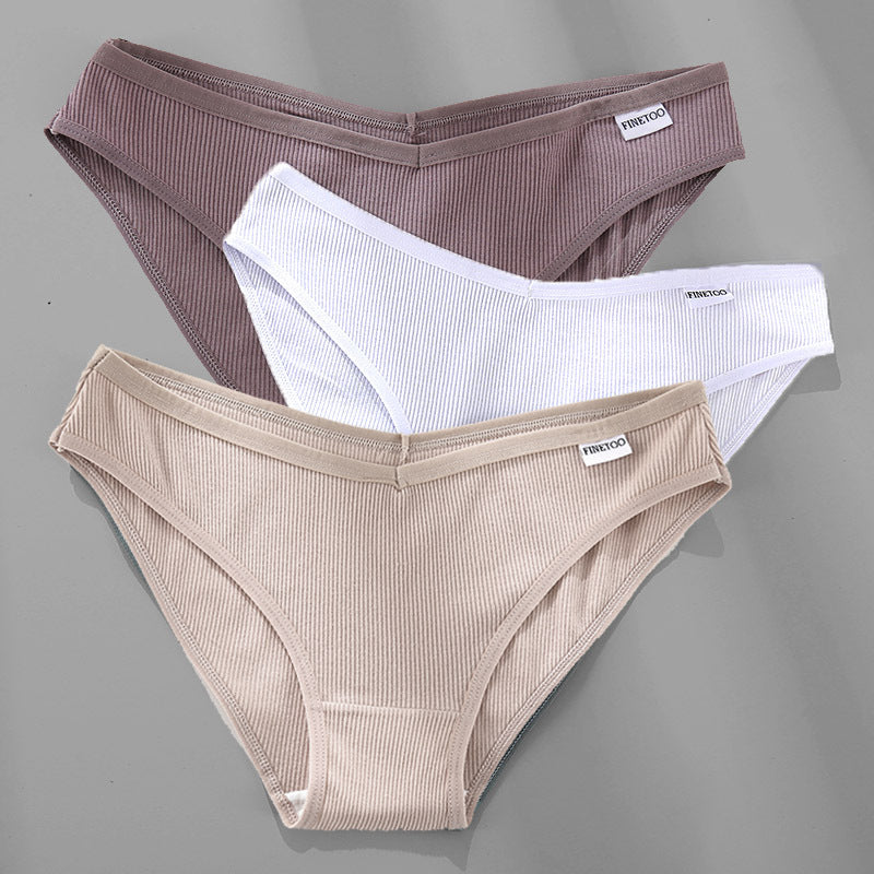 3 pezzi M-4XL mutandine di cotone biancheria intima femminile slip sexy da donna
