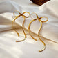 Earrings Hypoallergenic 18k Gold Plated Ribbon Bow Bowknot Earring
