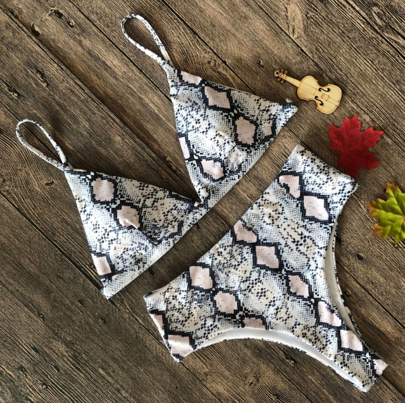 Europa und die Vereinigten Staaten sexy explosionen badeanzug leopard schlange muster hohe taille damen bikini