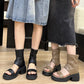 Sandali infradito da donna, stile britannico, sandali retrò, stivali