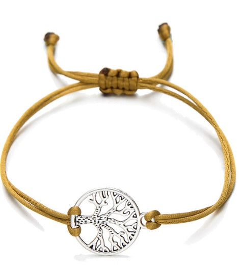 Bracciale Albero della vita in corda rossa intrecciata a mano