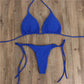 2 stücke Neckholder Lace-up Bikini Frauen Sommer Einfarbig Sexy Split Strap Einstellbare Badeanzug Anzug