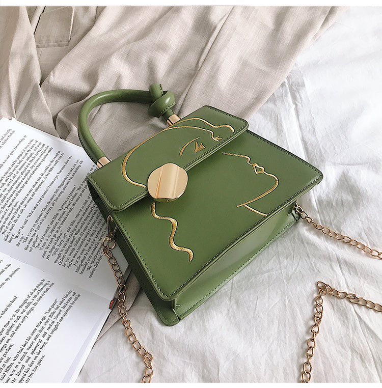 Borsa quadrata piccola ricamata alla moda