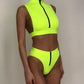 New Swimsuit Fluorescent Swimsuit Solid Bikini