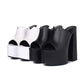 Wasserdichte Plateau-Sandalen aus Leder mit superhohem Absatz, Vollnarbenleder, weiches