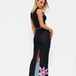 Sleeveless Printed Hip Slit Skirt Set