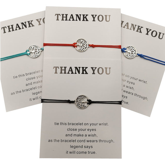 Bracciale Albero della vita in corda rossa intrecciata a mano