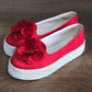 Women's breathable flat canvas slippers
