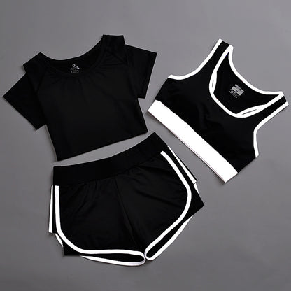 Abbigliamento yoga completo sportivo a tre pezzi