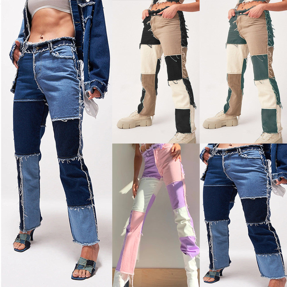 Damenjeans mit geradem Bein und hochelastischen Nähten